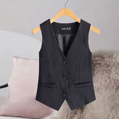 外穿百搭坎肩短款 修身 抗皱免烫小马夹 马甲女背心2025春秋新款 西装