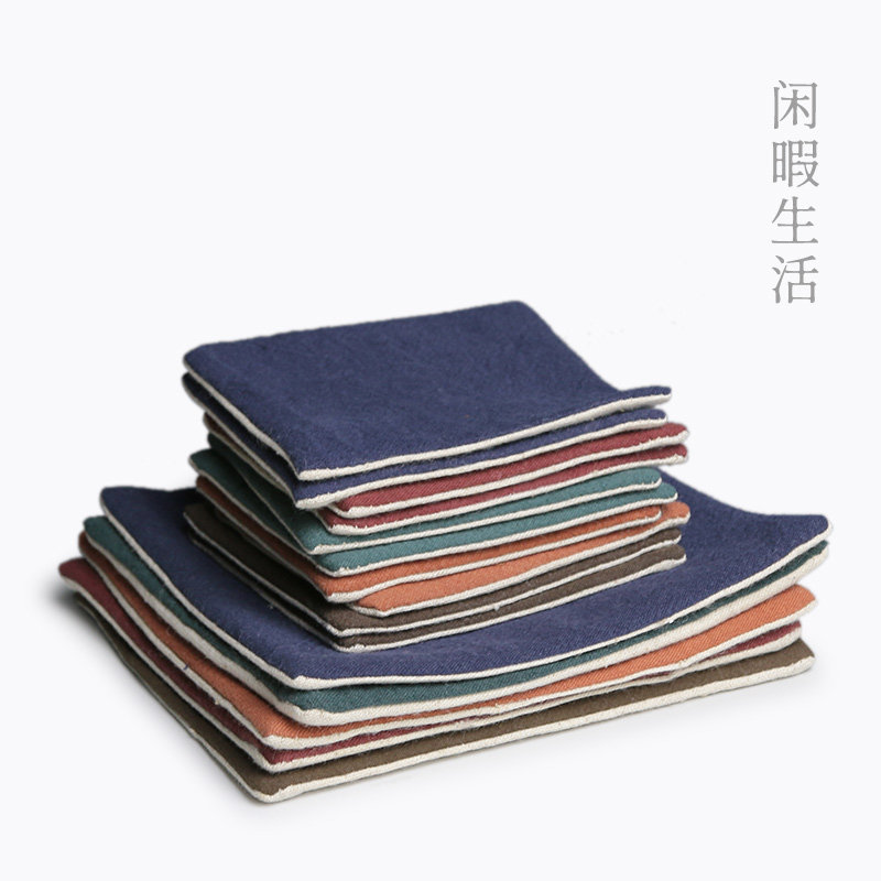 日式棉麻手工隔热垫布艺中式茶垫吸水功夫茶具禅意茶道养壶垫杯垫,餐饮具,杯垫,淘宝优惠券,粉丝福利购,淘宝优惠卷