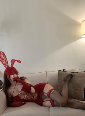 风情红色玫瑰 纯欲性感丁字吊带袜抹胸包臀裙睡裙情侣趣味内衣女