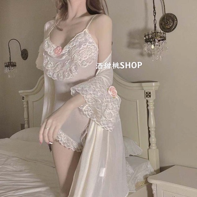 法式艺术蕾丝网纱睡裙私房家居服