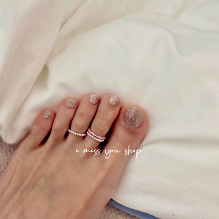 小众设计s925纯银珠弹力脚趾戒指环气质百搭叠戴尾戒不硌脚可穿鞋