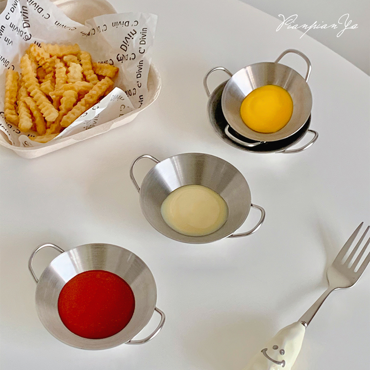 韩式304不锈钢创意调料碟