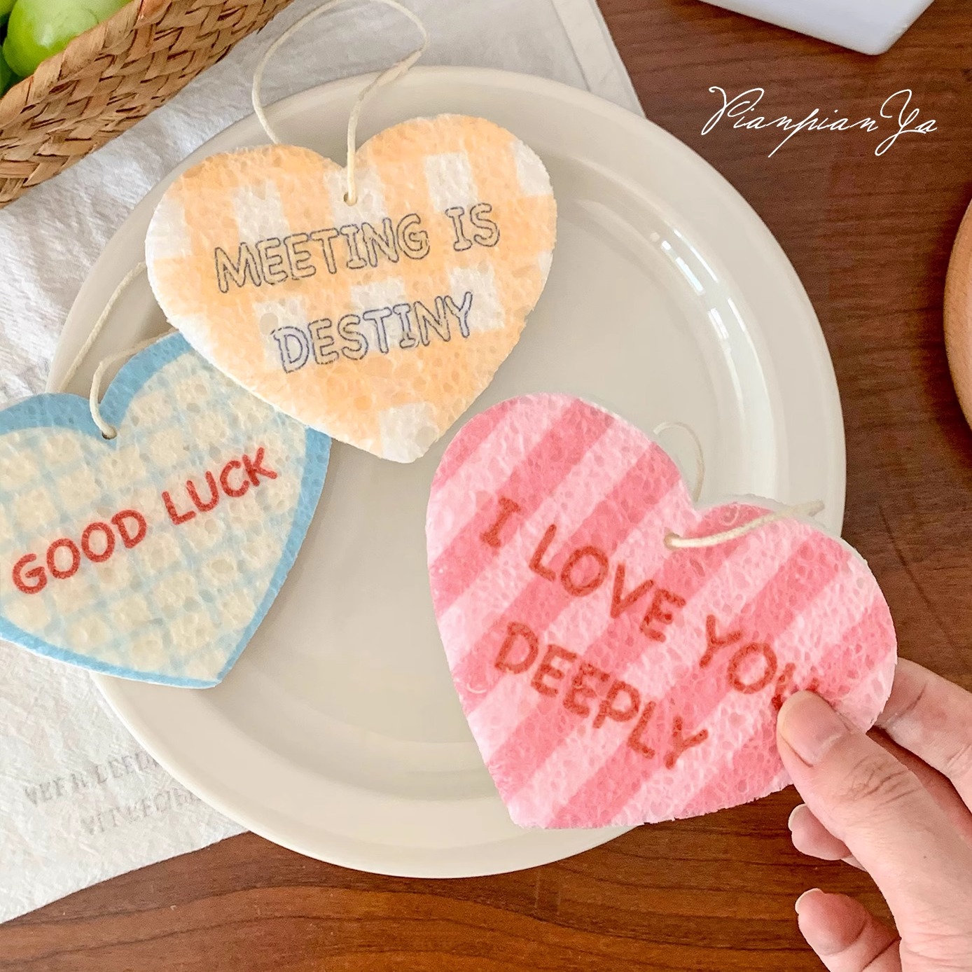 爱心木浆棉洗碗擦厨房洗碗抹布高效清洁吸水海绵神器刷碗神器