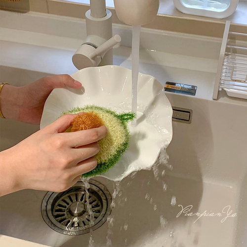 厨房去污清洁手工编织加厚双层