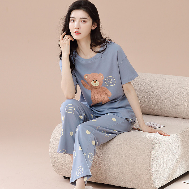 歌维芬纯棉睡衣女夏季薄款
