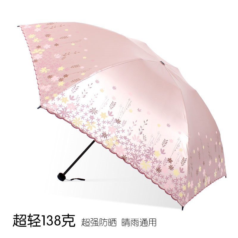 券后83.83元太阳伞超轻便携小巧叠遮阳伞女二两用晒紫外线晴雨铅笔伞