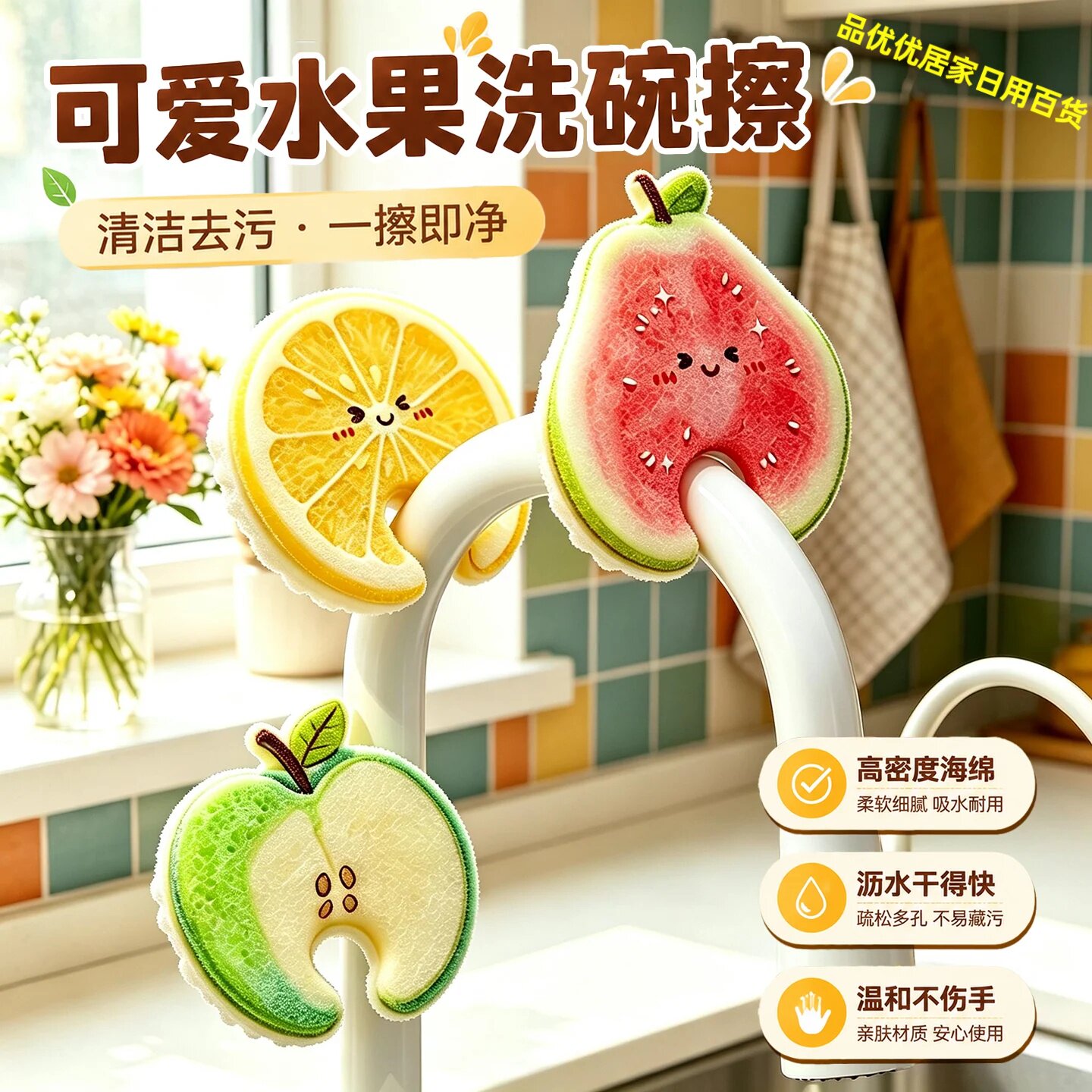 水果洗碗海绵厨房专用刷锅神器