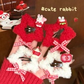 新款 毛绒星星发夹少女心百搭刘海BB夹气质侧边发卡头饰批发 秋冬季