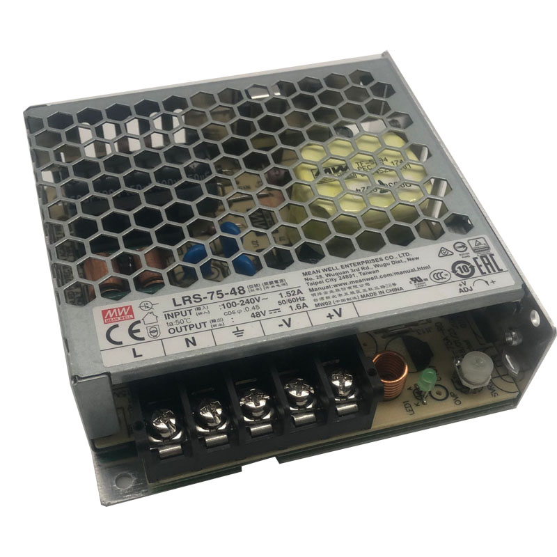 新款台湾明纬超薄高性能开关电源LRS-75-48 48V1.6A 直流48V电源