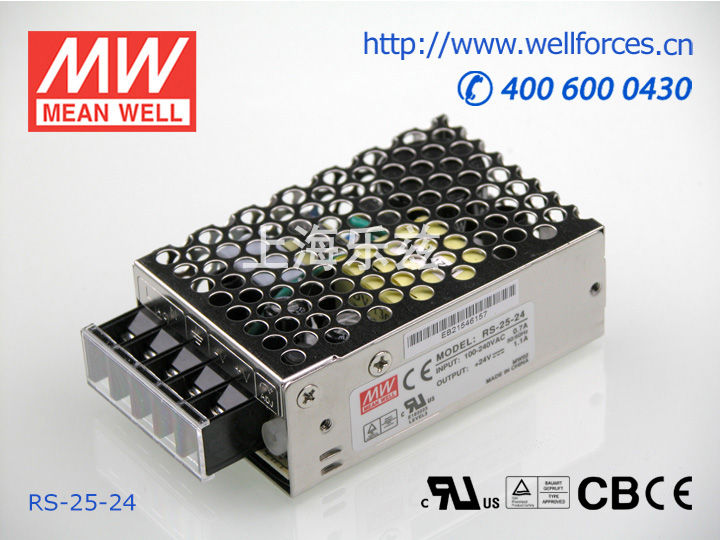 全新正品台湾明纬开关电源 RS-25-24 25W 24V1.1A 假一罚十