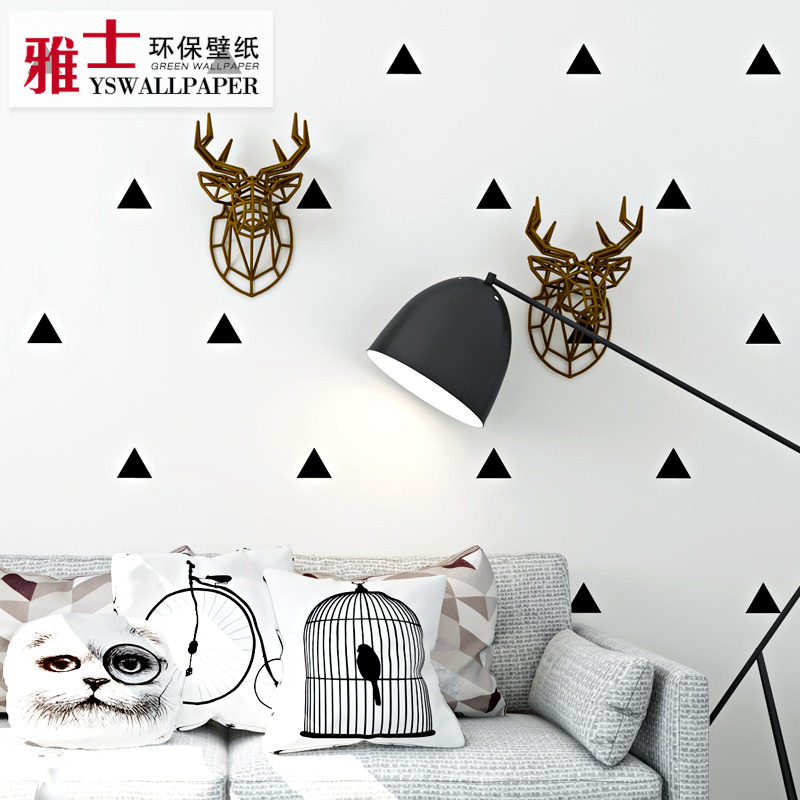 北欧风格墙纸现代简约高档几何房间客厅装饰卧室电视背景墙壁纸