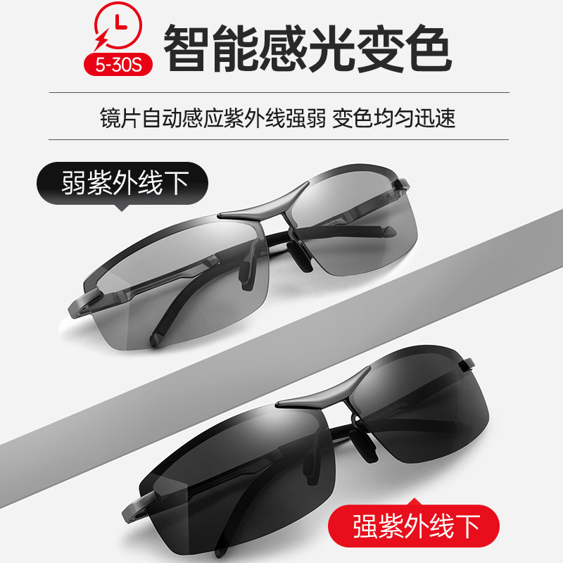 速发墨睛男士潮开车专用司机驶驾钓鱼日夜两用眼镜变色偏光太镜