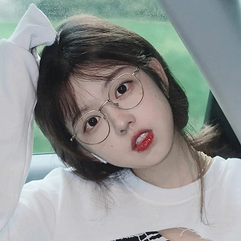 近视眼镜女可配度数防蓝光防辐射素颜神器ins风小圆脸眼睛框平光