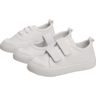 儿童帆布鞋小白鞋白布鞋女童幼儿园室内鞋男童白板鞋宝宝球鞋表演