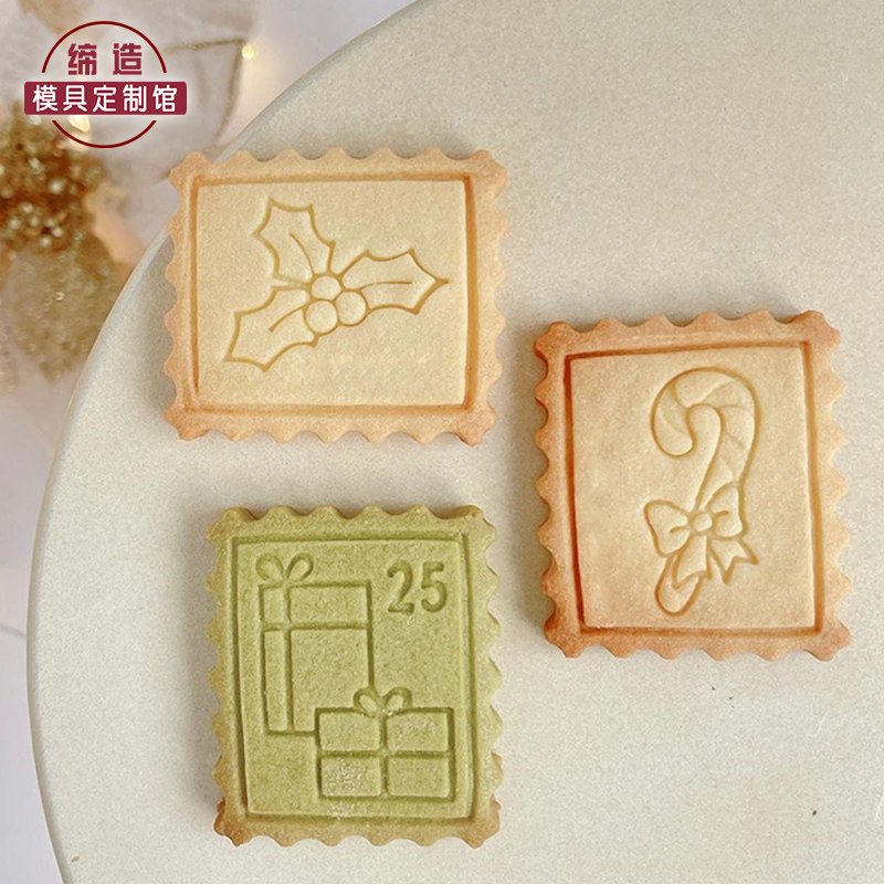 in圣诞节卡通饼干模具立体按压式