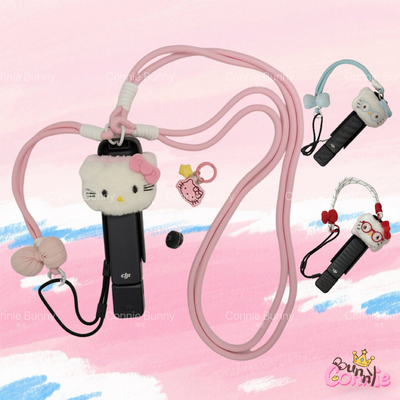 组合上新！大疆pocket3保护挂绳多功能可爱黑粉KT猫咪手机配件