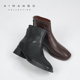 漫步佳人2025冬季 子百搭靴 短靴精致不累脚粗跟瘦瘦鞋 新品 黑色时装