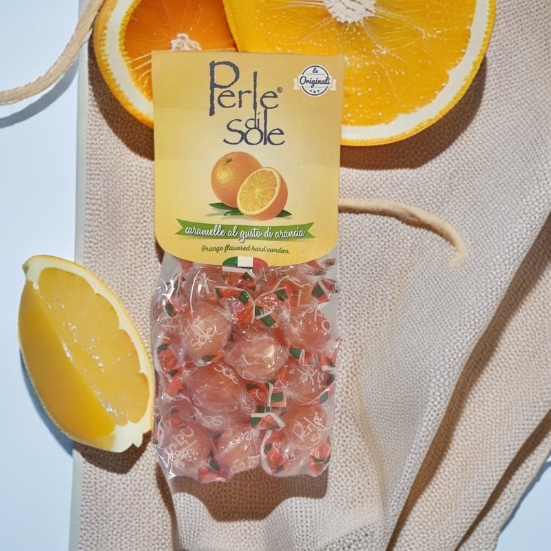 PerlediSole珍珠形果味糖果意大利进口甜橙味200g孕期零食酸爽糖