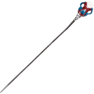 民族风发簪景泰蓝玉质头饰女汉服镀银发钗盘发簪子复古一字簪发饰