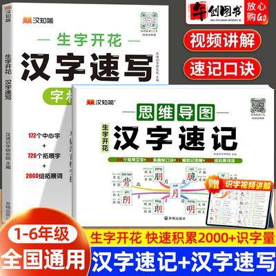 生字开花汉字速记思维导图