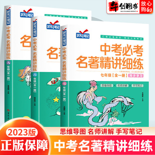 初中生中考名著阅读练习题初一初二初三中考总复习状元 中考必考名著精讲细练七八九年级初中名著导读考点精练一本通 笔记同步学习