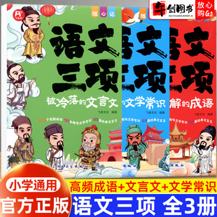 官方正版 全3册语文三项被误解的成语+被冷落的文言文+被忽略的文学常识一二三四五六年级成语积累大全训练书语文基础知识四字词语