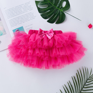 女童宝宝公主裙时尚 2岁童装 头带短袖 哈衣六层纱裙套装 2024春款