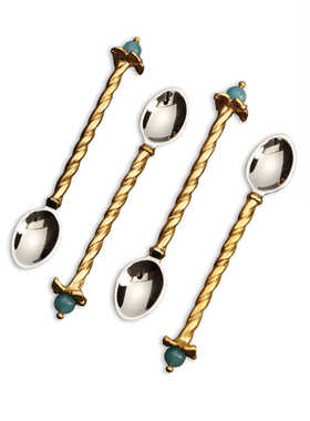 L'objet法国进口威尼斯Venise甜品勺咖啡勺小勺不锈钢镀金