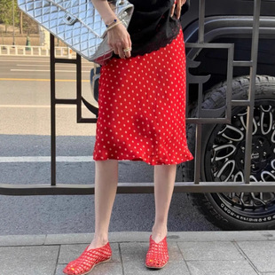 韩版复古设计感高腰碎花半身裙女2025新款小个子洋气减龄百搭中裙