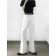 子 男高级感堆积拖地长裤 美式 小众高街vibe风垂感开叉微喇叭西裤