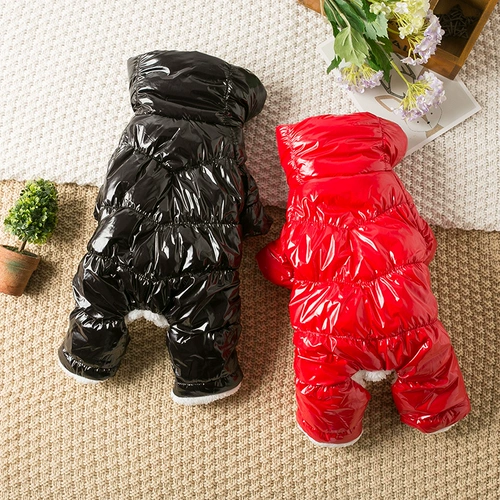 Одежда собак Осень и зимний плюшевый плюшевый четырехкратный курт