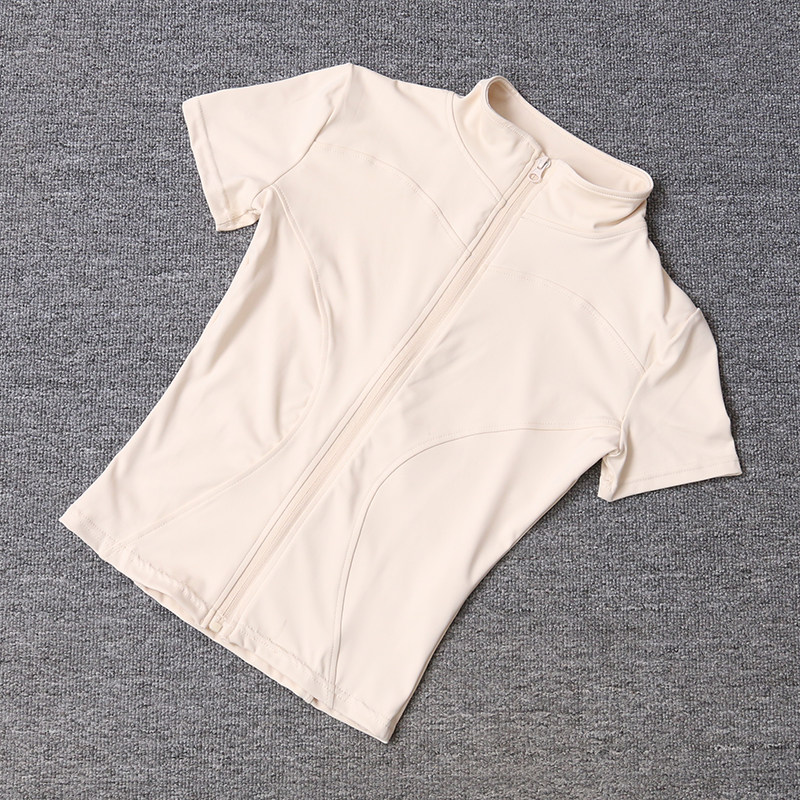 瑜伽服女2026夏季新款紧身运动t恤跑步普拉提立领拉链健身服短袖图片