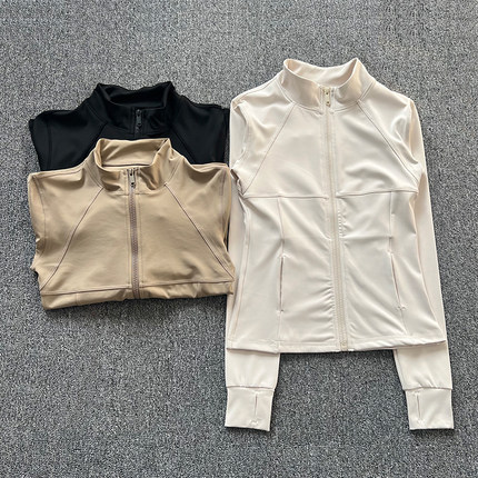 运动外套立领拉链瑜伽服跑步训练健身速干显瘦骑行上衣女款秋冬季