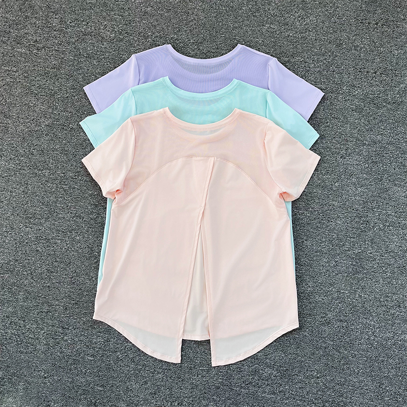 高级感瑜伽服女上衣半袖晨跑步运动罩衫宽松显瘦健身短袖网红t恤
