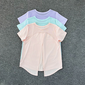 宽松显瘦健身短袖 高级感瑜伽服女上衣半袖 晨跑步运动罩衫 网红t恤