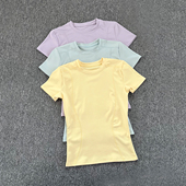 瑜伽服女夏薄款 运动T恤专业跑步速干紧身上衣透气健身衣 健身短袖