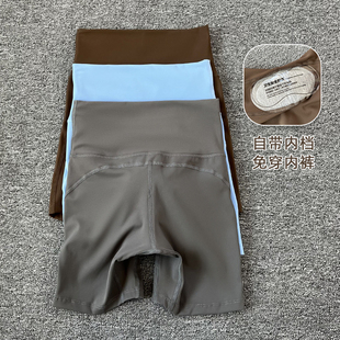 女健身弹力训练运动短裤 外穿蜜桃三分热裤 百搭 紧身打底裤 免穿内裤