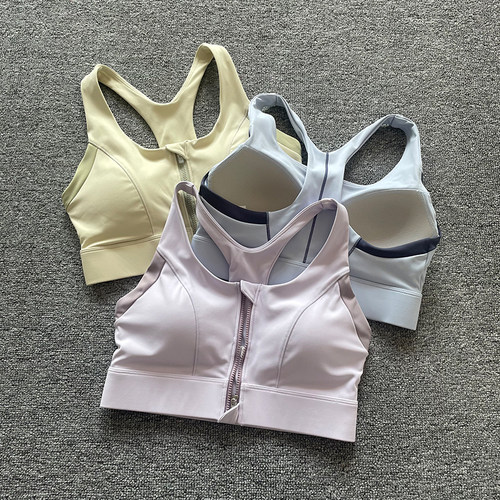 运动内衣女防震聚拢高强度跑步健身文胸瑜伽服背心一体式前拉链秋