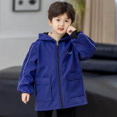 羽绒服男童罩衣秋冬儿童拉链宝宝围兜长袖 围裙加绒画画衣加厚护衣