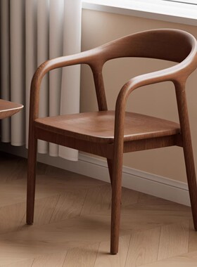 实木餐椅家用靠背椅结实中古餐厅椅休闲舒美特椅中式洽谈书桌椅子
