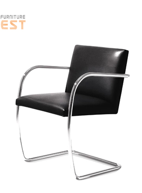 北欧设计师皮艺Brno tubular椅形状休闲单椅简约成人沙发单人位椅