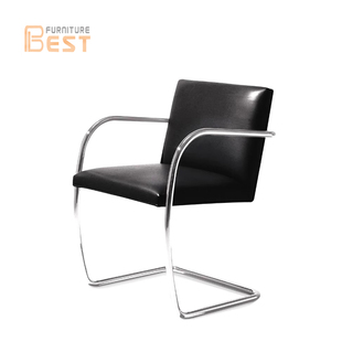 北欧设计师皮艺Brno tubular椅形状休闲单椅简约成人沙发单人位椅