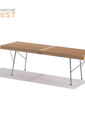 Nelson Platform Bench Metal leg北欧简约换鞋凳尼尔森原木长凳