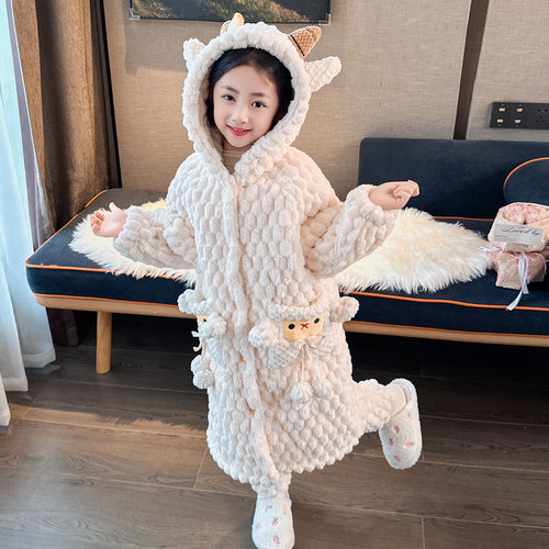儿童夹棉睡衣套装冬季加厚款