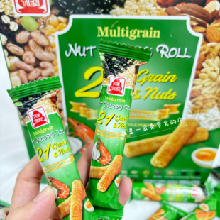 北田综合谷物坚果香脆卷蒜香虾蛋黄口味1条会员店尝鲜零食分装