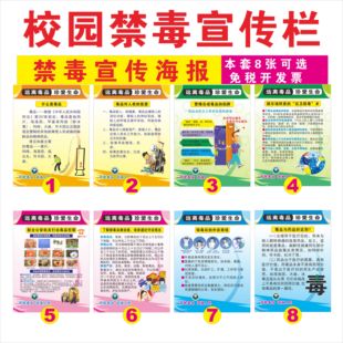 社区校园禁毒宣传标语禁毒宣传海报 青少年吸毒危害知识宣教挂图