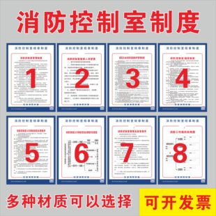 消防控制室管理制度牌KT板消防控制室管理及应急程序事故处置程序