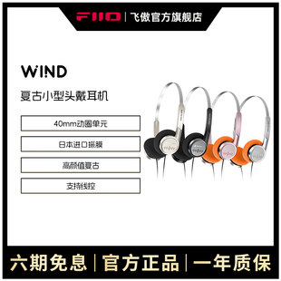 FiiO 雪漫天WIND复古头戴有线耳机HIFI耳塞线控带mic 飞傲