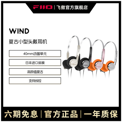FiiO/飞傲 雪漫天WIND复古头戴有线耳机HIFI耳塞线控带mic