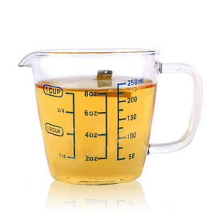 高硼硅玻璃量杯兒童牛奶杯帶刻度微波爐烤箱用廚房波杯250/500ml